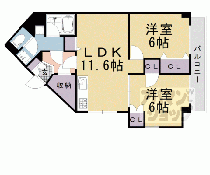 【Ｃｈｏｅｉ第５コーポ中川】間取