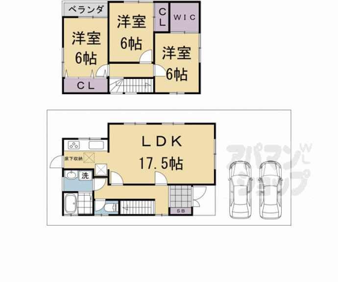 【岩倉南桑原町２４－３貸家】間取