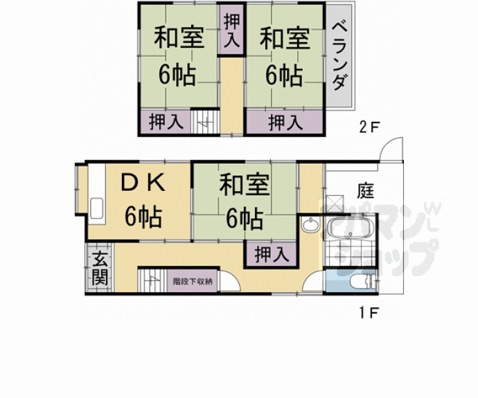 【上高野上荒蒔町１１－４貸家】間取