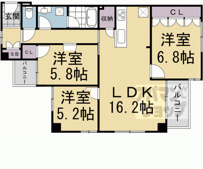 【Ｌｉｎｄｅｎ夷町】間取