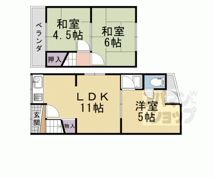 【緑ヶ丘貸家】間取