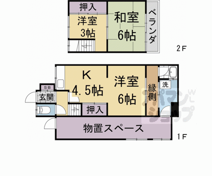 【西京極下沢町貸家】間取