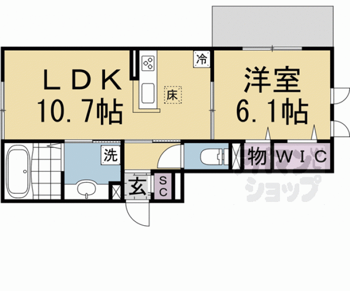 【ＧＲＡＭＭ六地蔵　Ａ棟】間取