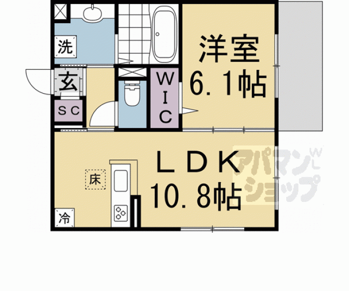 【ＧＲＡＭＭ六地蔵　Ａ棟】間取