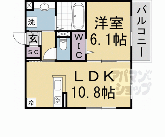 【ＧＲＡＭＭ六地蔵　Ａ棟】間取