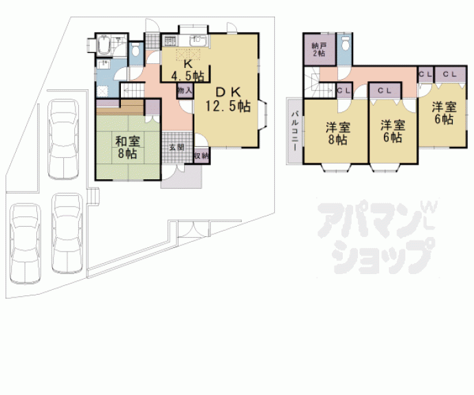 【篠町見晴６丁目貸家】間取