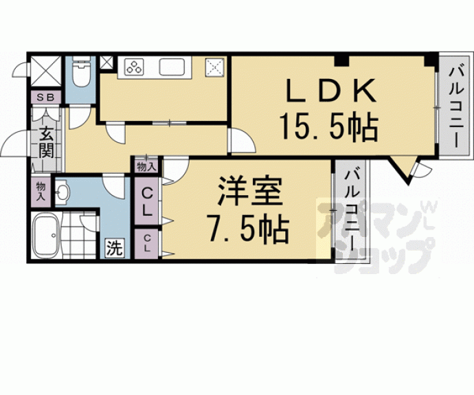 【プレセランス山科】間取