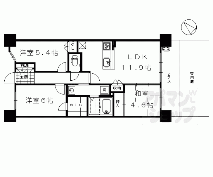 【メロディーハイム西大路デュオノワール】間取