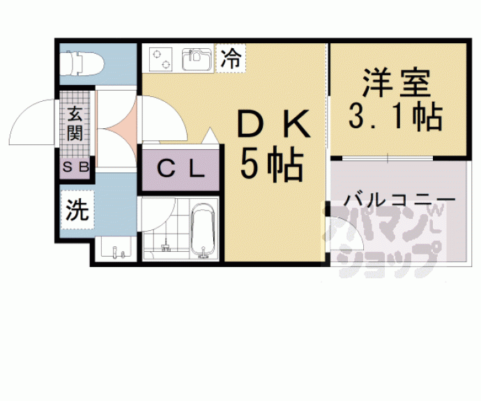 【ＶＩＮＡ山科ＷＥＳＴ】間取