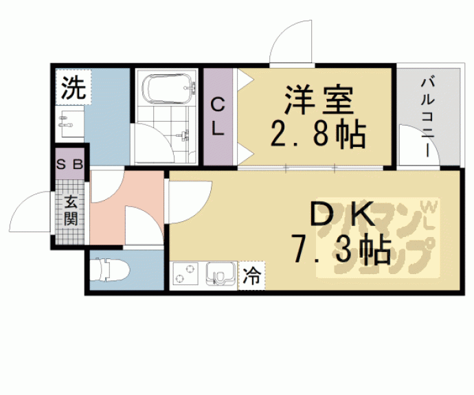 【ＶＩＮＡ山科ＷＥＳＴ】間取