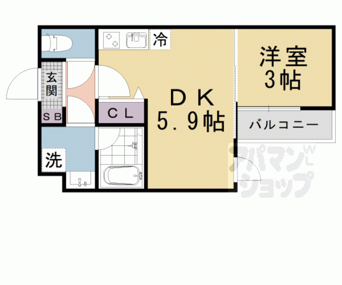 【ＶＩＮＡ山科ＷＥＳＴ】間取