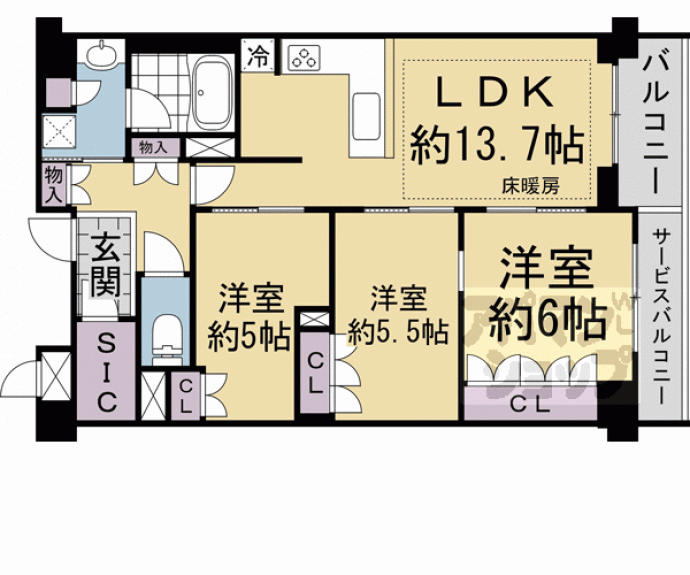 【イーグルコート京都御所南押小路本邸】間取