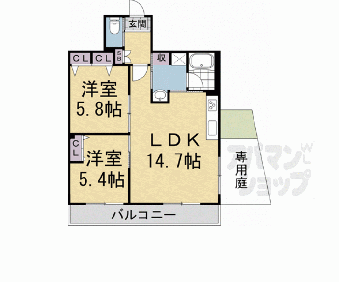 【インサイトルポ山科新十条】間取