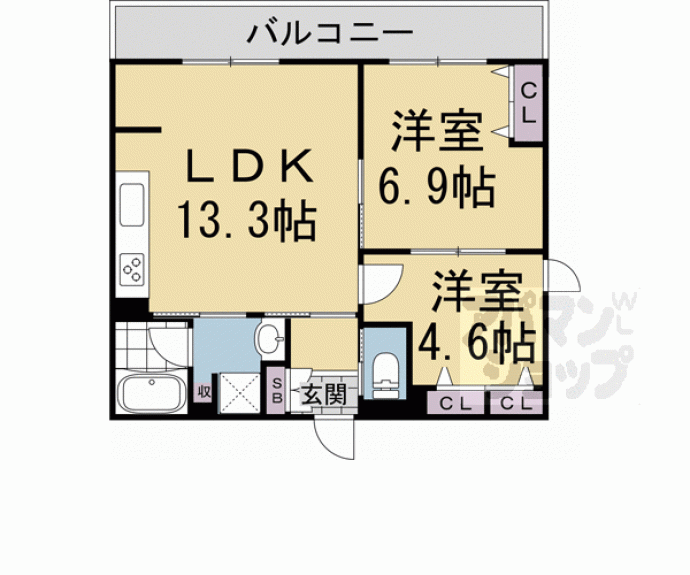 【インサイトルポ山科新十条】間取