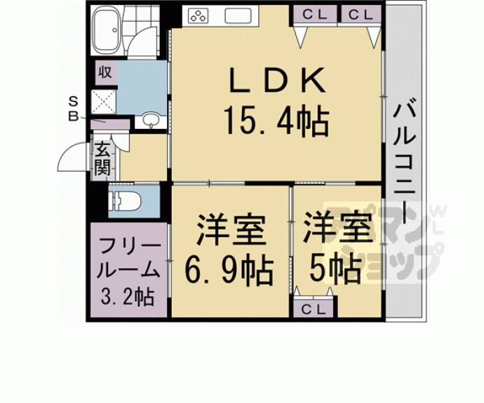 【インサイトルポ山科新十条】間取