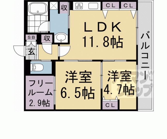 【インサイトルポ山科新十条】間取