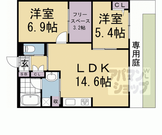 【インサイトルポ山科新十条】間取