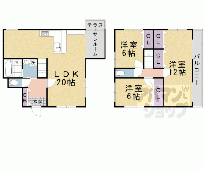 【美崎町戸建】間取