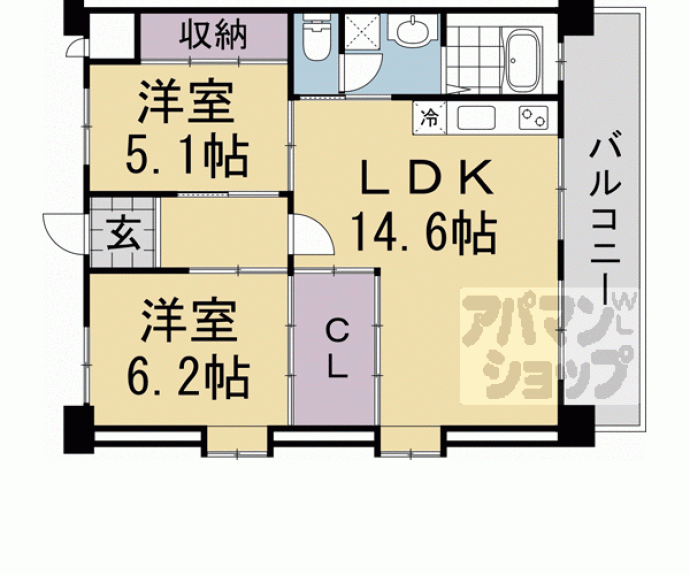 【醍醐中市営住宅　２棟】間取