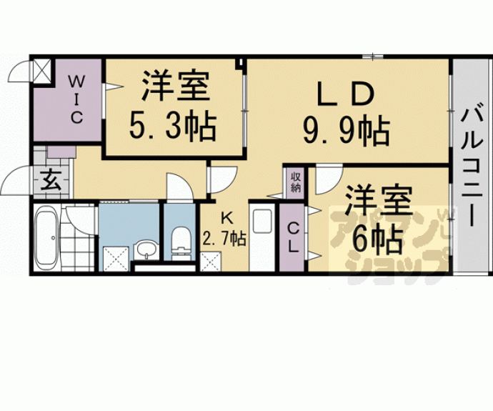 【アジュール修学院】間取