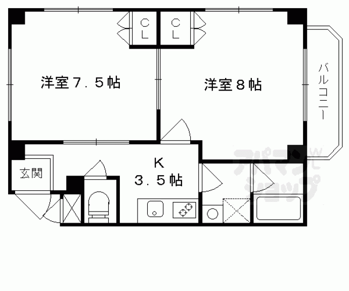【ジュネス四条大宮】間取