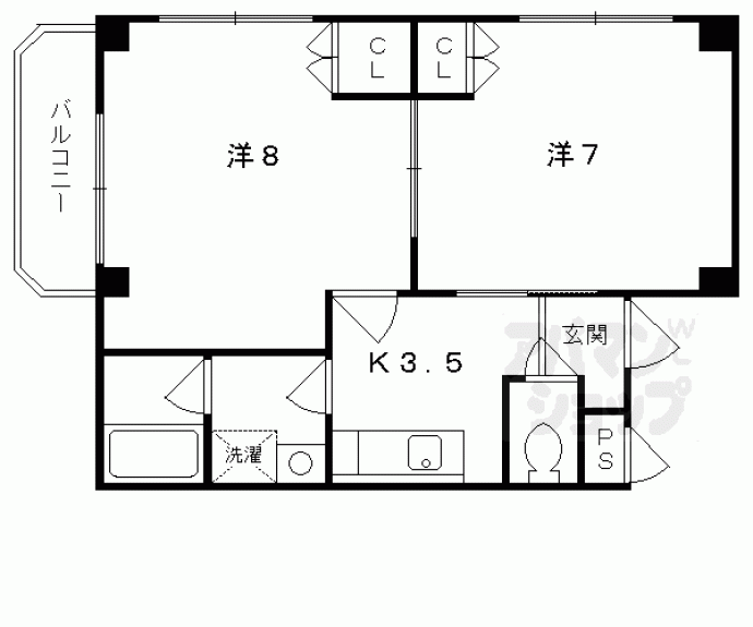 【ジュネス四条大宮】間取