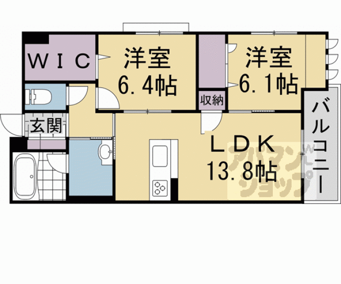 【シャーメゾン西ノ京】間取