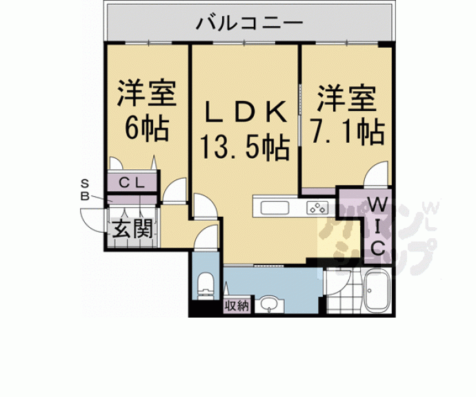 【シャーメゾン　太秦天神川】間取
