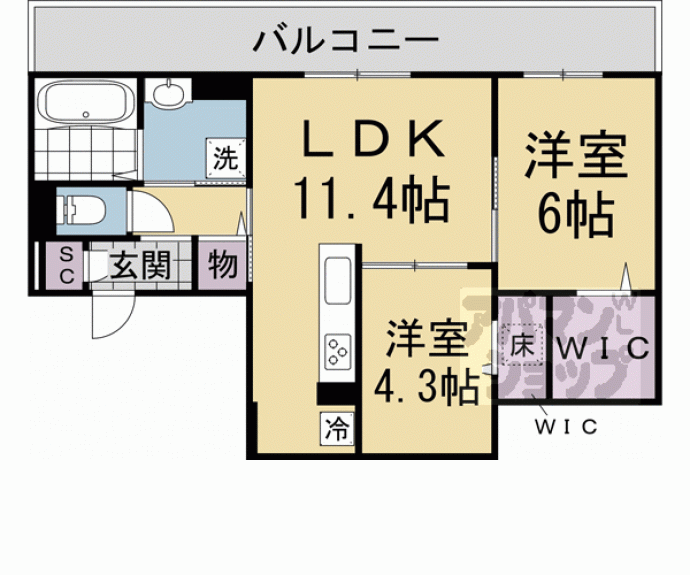 【ヌーベル・ヴィー侍従地】間取
