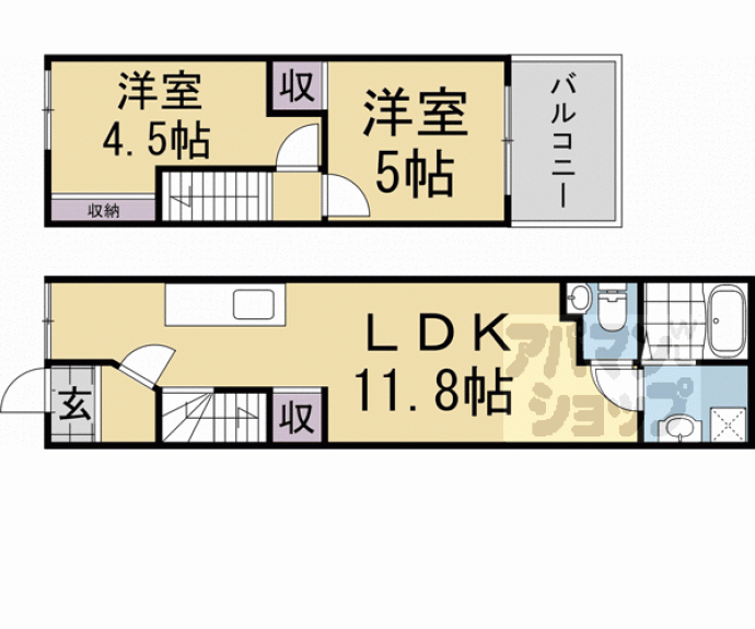 【嵯峨野神ノ木町貸家】間取