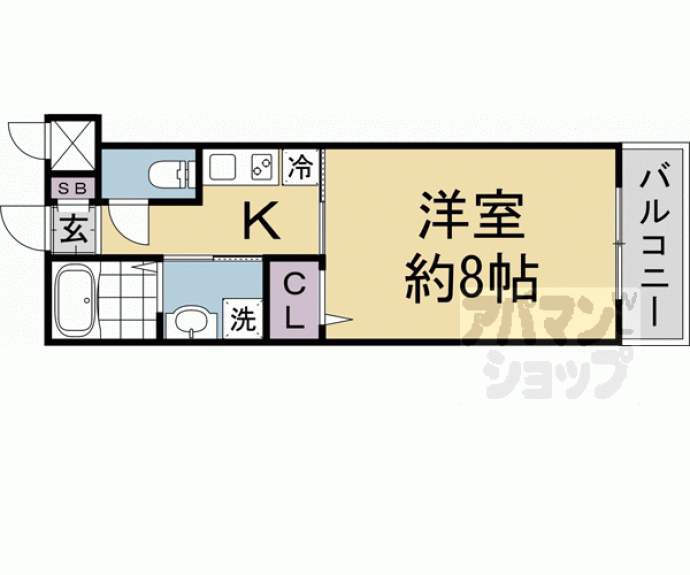 【ＣＲＥＳＴ　ＴＡＰＰ京都丹波口Ⅱ】間取