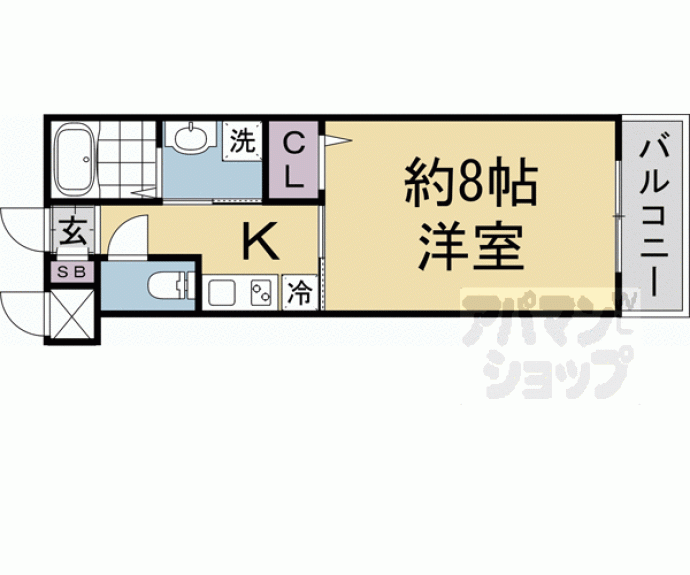 【ＣＲＥＳＴ　ＴＡＰＰ京都丹波口Ⅱ】間取