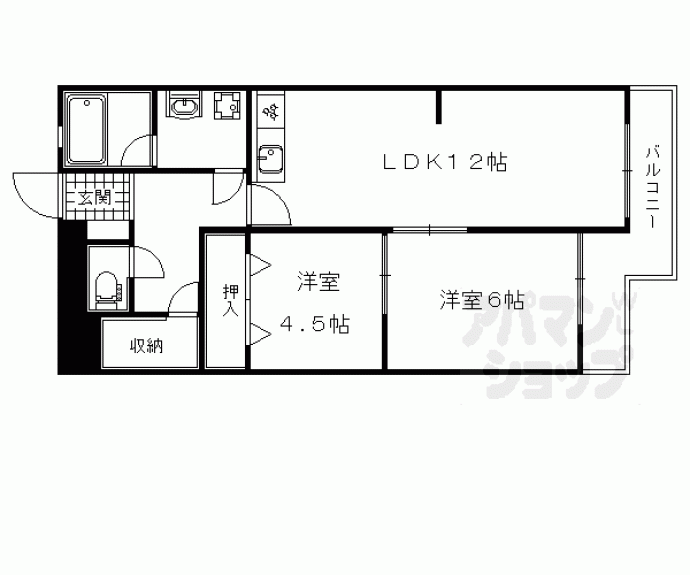 【ビューハイツ京都山科】間取