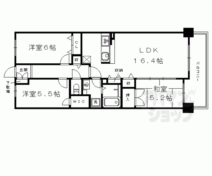 【イニシア梅小路公園】間取