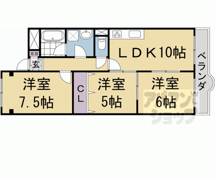 【シャンポール山科】間取