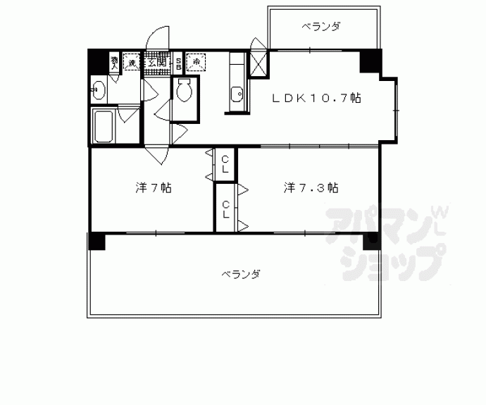 【ライジングコート京都西院フロンティアⅡ】間取