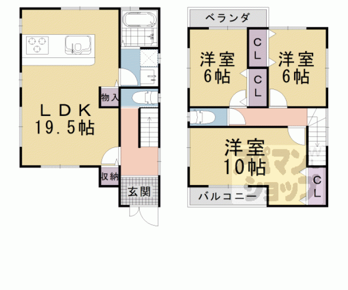 【大津市山上町貸家　Ａ号地】間取