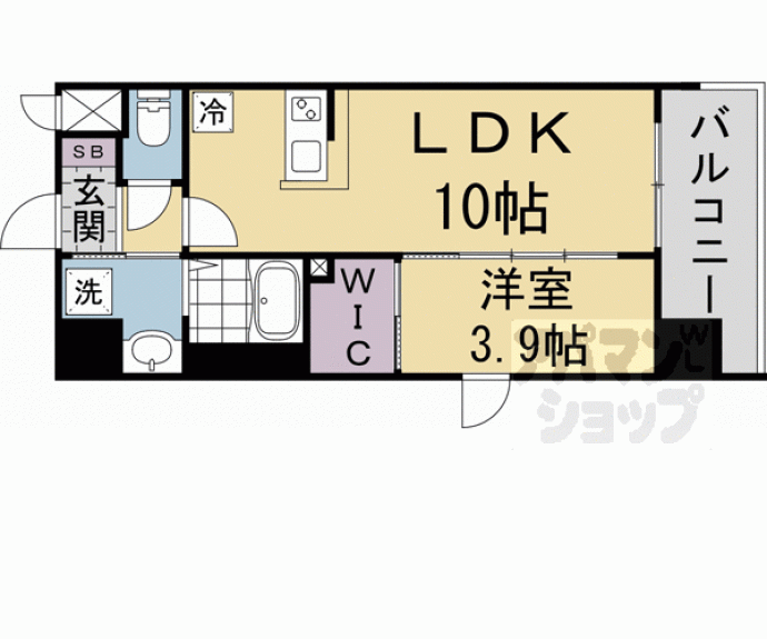 【ソルテラス京都西院　ＳＴＡＴＩＯＮ　ＳＩＤＥ】間取
