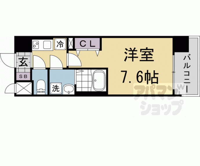 【ソルテラス京都西院　ＳＴＡＴＩＯＮ　ＳＩＤＥ】間取