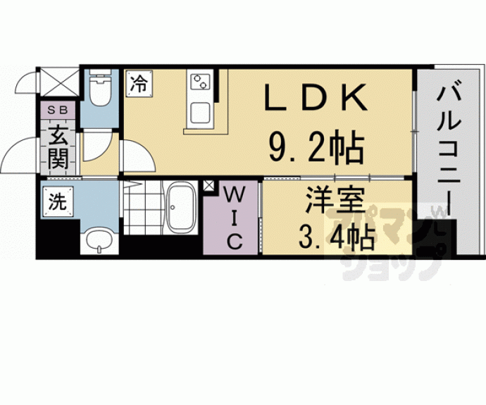 【ソルテラス京都西院　ＳＴＡＴＩＯＮ　ＳＩＤＥ】間取