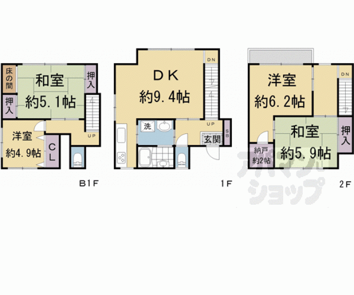 【桃山町鍋島貸家】間取