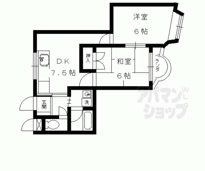 【パレ中久世Ⅱ】間取