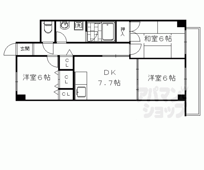 【ＤＥＡＲ　ＰＬＡＣＥ梅津１】間取