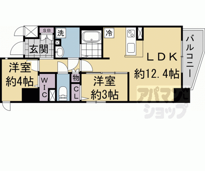 【ソルテラスＫＹＯＴＯ西大路　瑠】間取