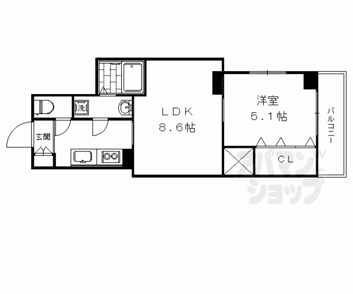 【ラスパルマス京都円町】間取