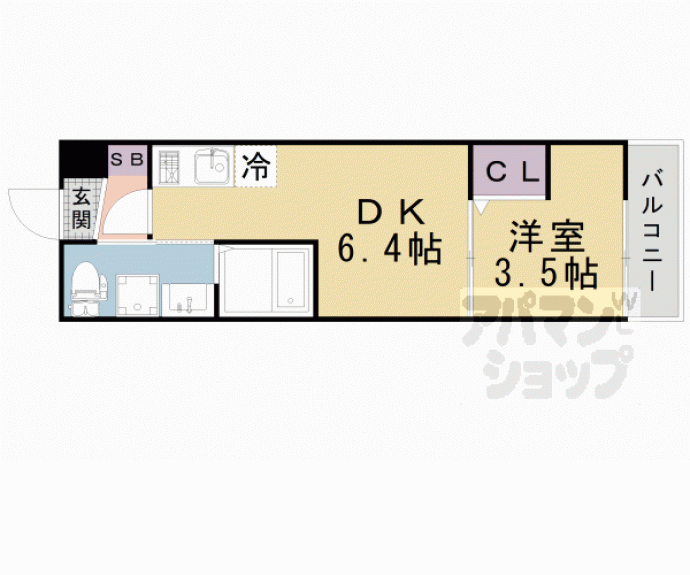 【仮称）上京区三条殿町アパート】間取
