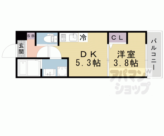 【仮称）上京区三条殿町アパート】間取