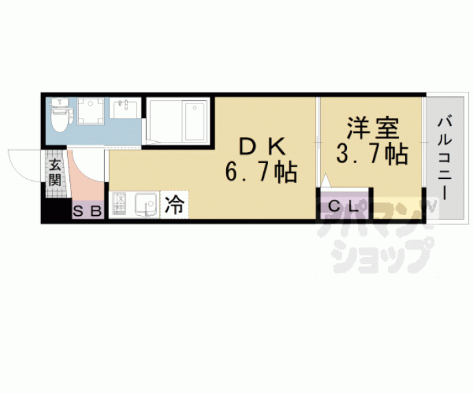 【仮称）上京区三条殿町アパート】間取