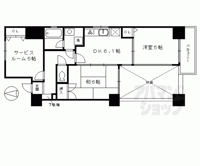 【サンフォニア五条大宮】間取