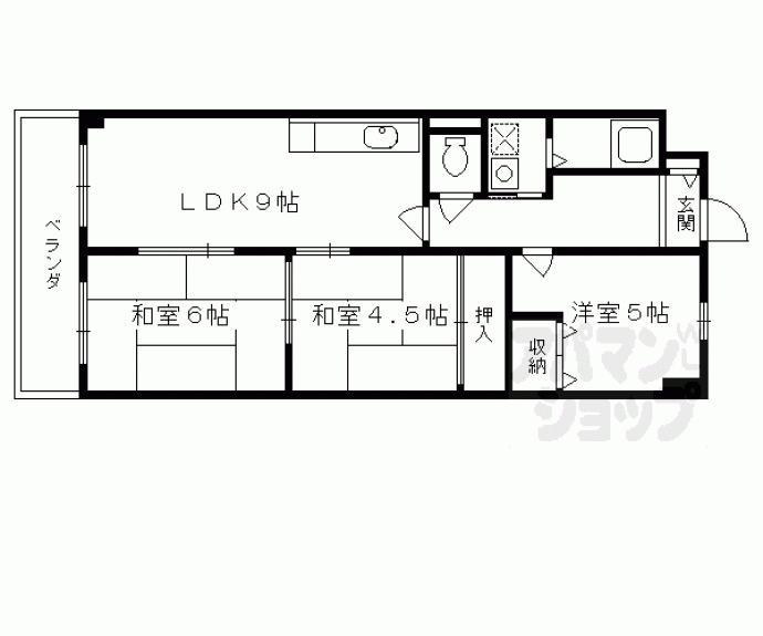 【ベルベデール向日町】間取